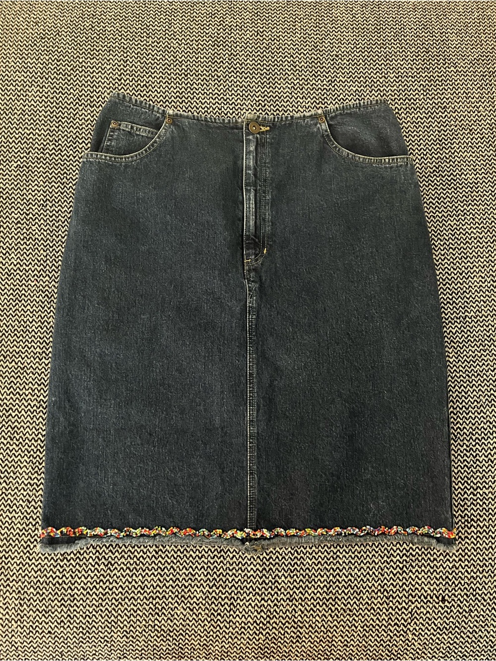 Liz Claiborne Denim Skirt with Bead Trim